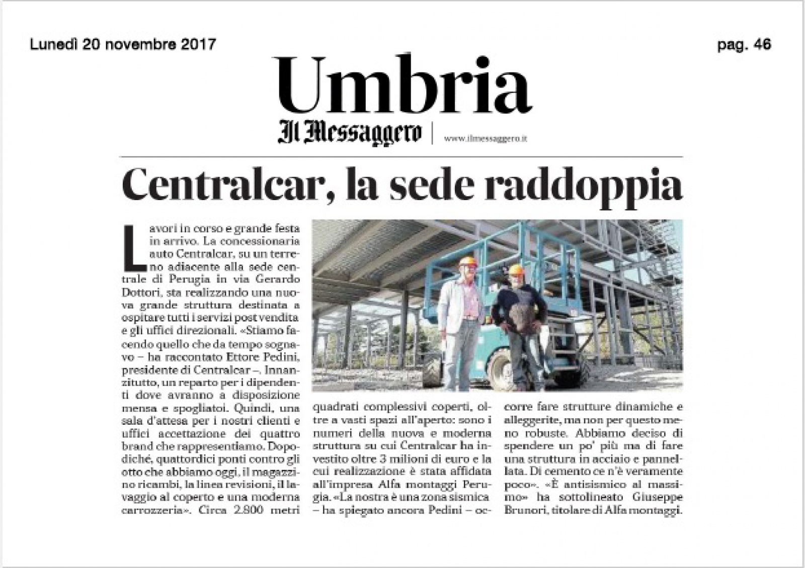 Centralcar, raddoppia la sede