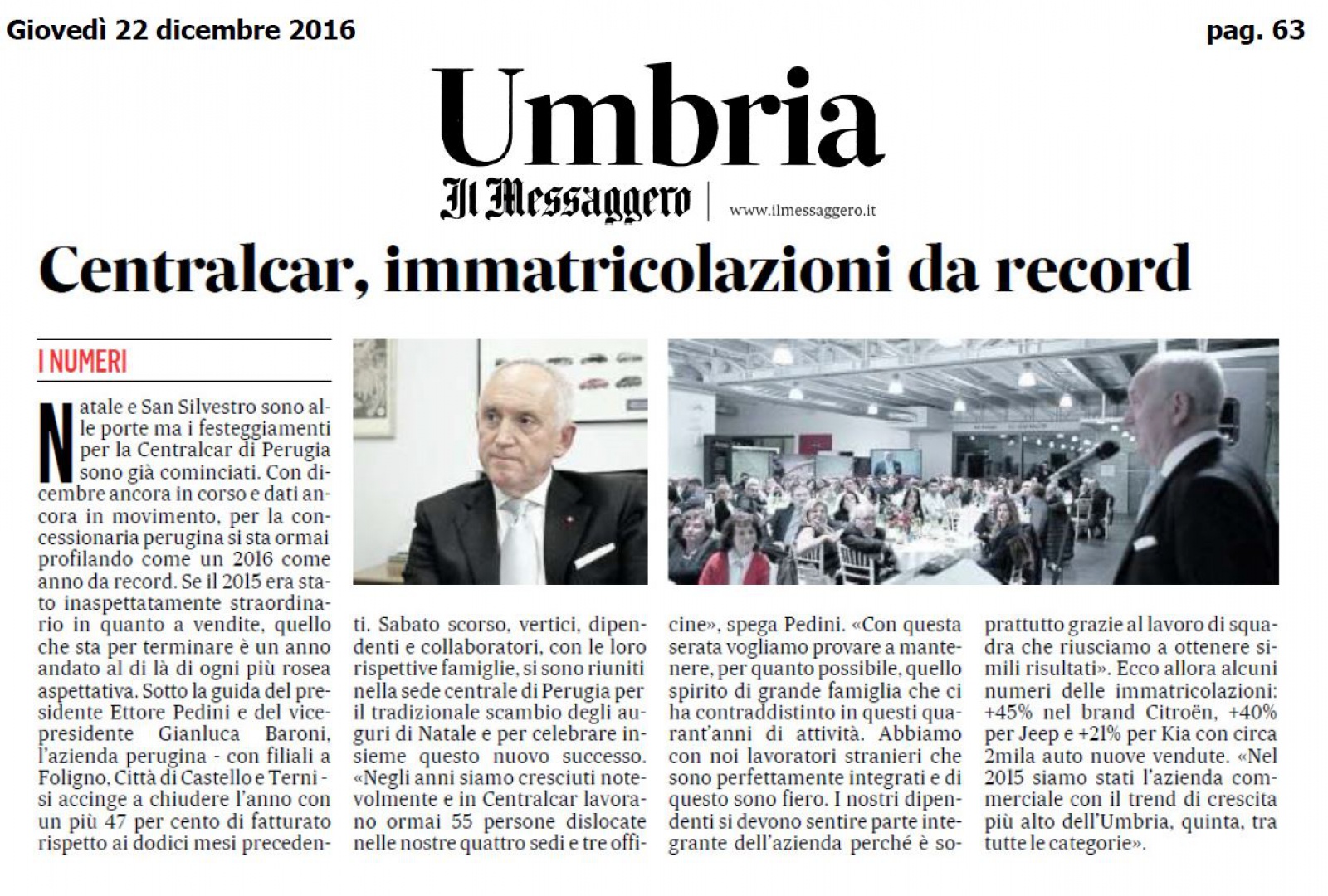 Centralcar, immatricolazioni da record